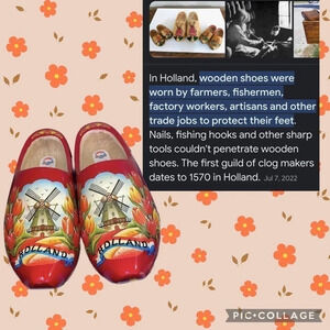 Dutch Wooden women’s men’s unisex  clog shoes from Holland